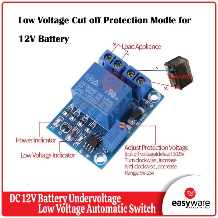 DC 12V Battery Undervoltage Low Voltage Cut off Automatic Switch - Gambar 4