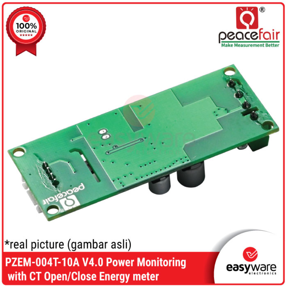 Peacefair PZEM-004 V4.0 PZEM 004T AC Power Energy Meter 10A 100A — Voltage Current Power kWh Monitor UART Modbus Original - Gambar 4