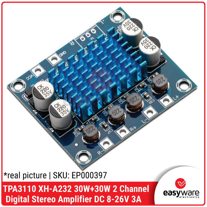 TPA3110 XH-A232 2x30W 2 Channel Digital Stereo Amplifier Board DC 8-26V 3A