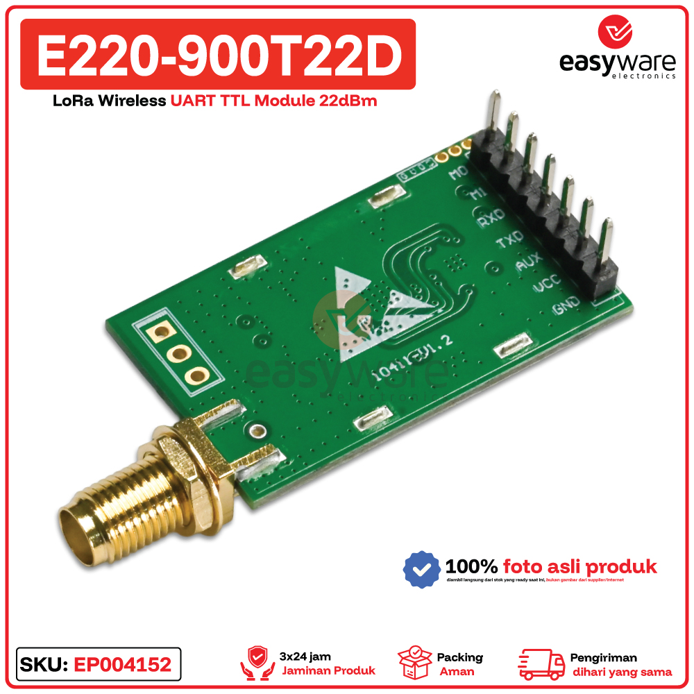 EBYTE E220-900T22D LoRa Wireless UART TTL Module 22dBm 900MHz 5km - Original Ebyte untuk IoT - Gambar 4
