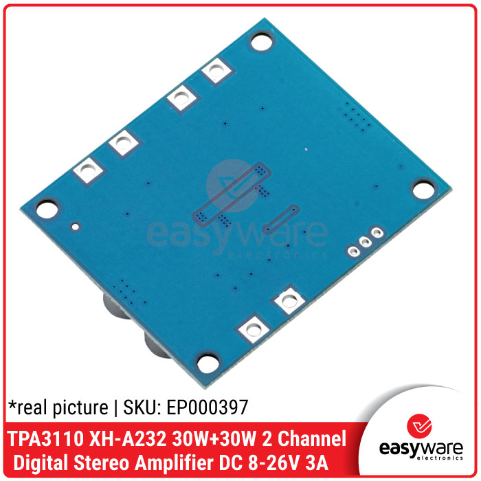 TPA3110 XH-A232 2x30W 2 Channel Digital Stereo Amplifier Board DC 8-26V 3A - Gambar 3