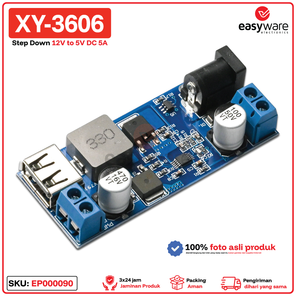XY-3606 Power module Step Down DC to DC 5A 24V 12V to 5V Power Supply Buck Converter - Gambar 2