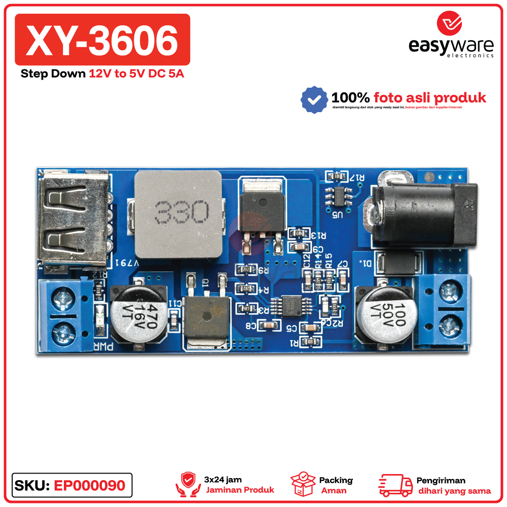XY-3606 Power module Step Down DC to DC 5A 24V 12V to 5V Power Supply Buck Converter - Gambar 3