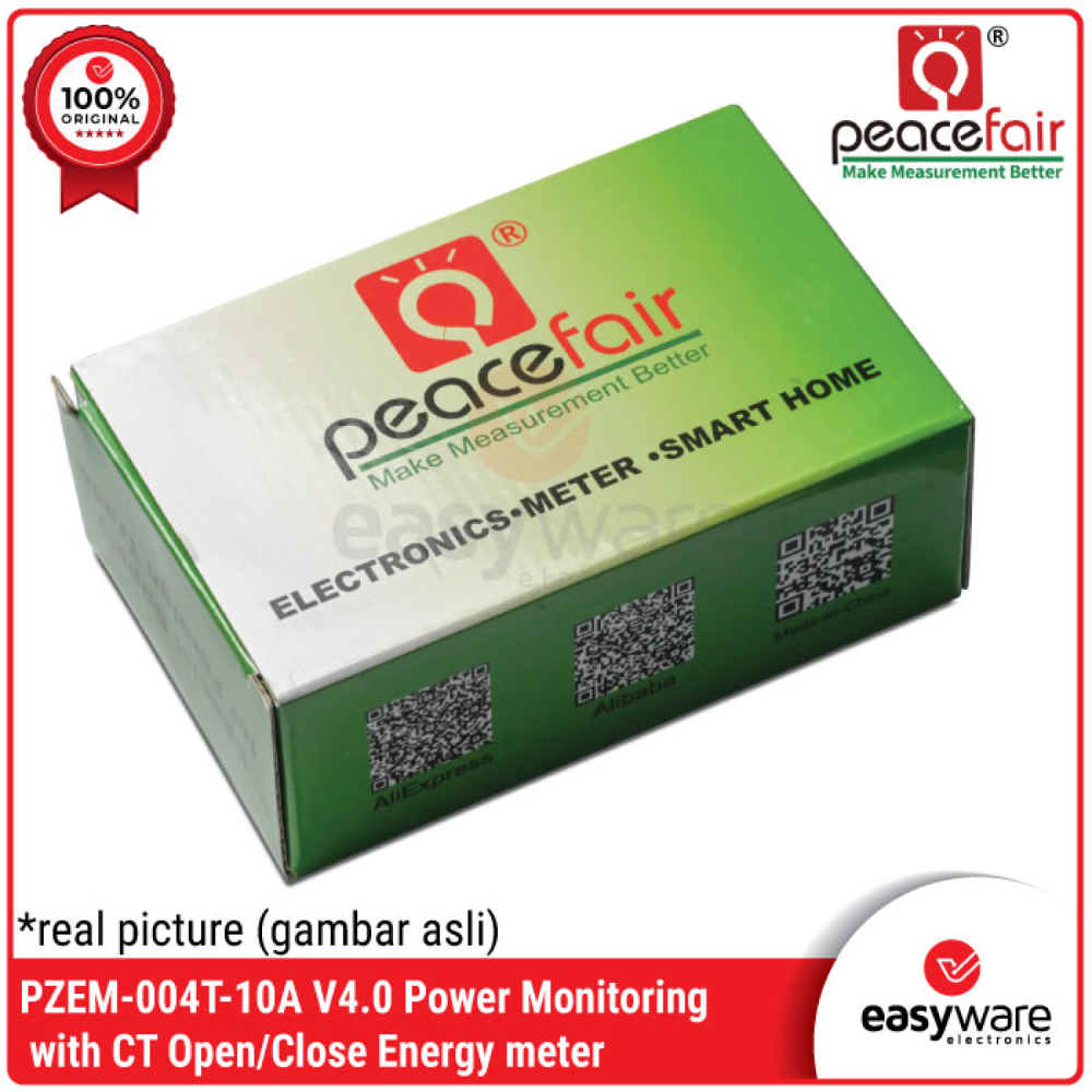 Peacefair PZEM-004 V4.0 PZEM 004T AC Power Energy Meter 10A 100A — Voltage Current Power kWh Monitor UART Modbus Original - Gambar 2