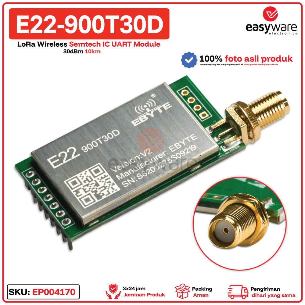 EBYTE E22-900T30D E22 900T30D LoRa Wireless Semtech IC 30dBm 10km UART LoRa Module - Gambar 2